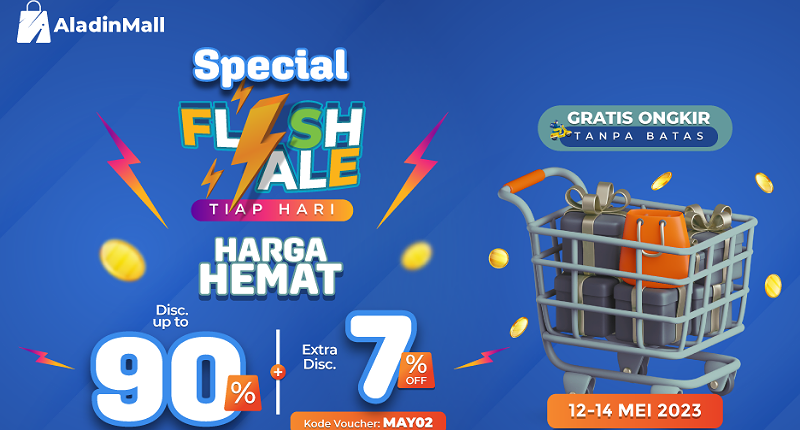 Weekend Tiba, Waktunya Belanja Mumpung Diskon s.d 90% + 7% + Gratis Ongkir di AladinMall!
