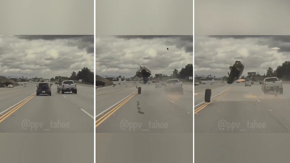 Viral Mobil Terguling di Jalan Tol Gara-Gara Ban Truk Pikap di Sebelahnya Copot