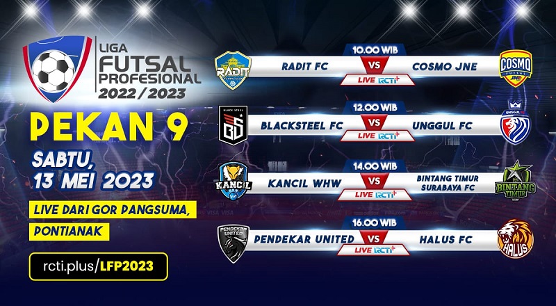 Link Live Streaming Liga Futsal Profesional 2023 Hari Ini: Black Steel Vs Unggul FC