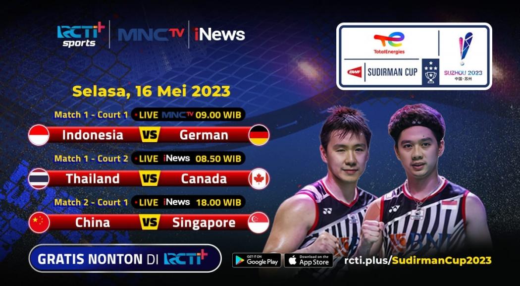 Link Live Streaming Piala Sudirman 2023 Indonesia Vs Jerman Hari Ini, Gratis
