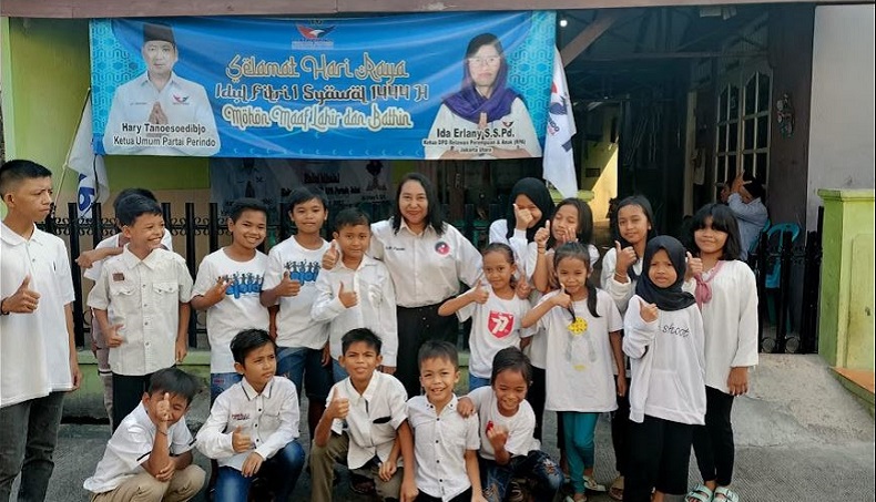  RPA Partai Perindo Halalbihalal dan Beri Bantuan Meja Belajar Gratis di Tanjung Priok