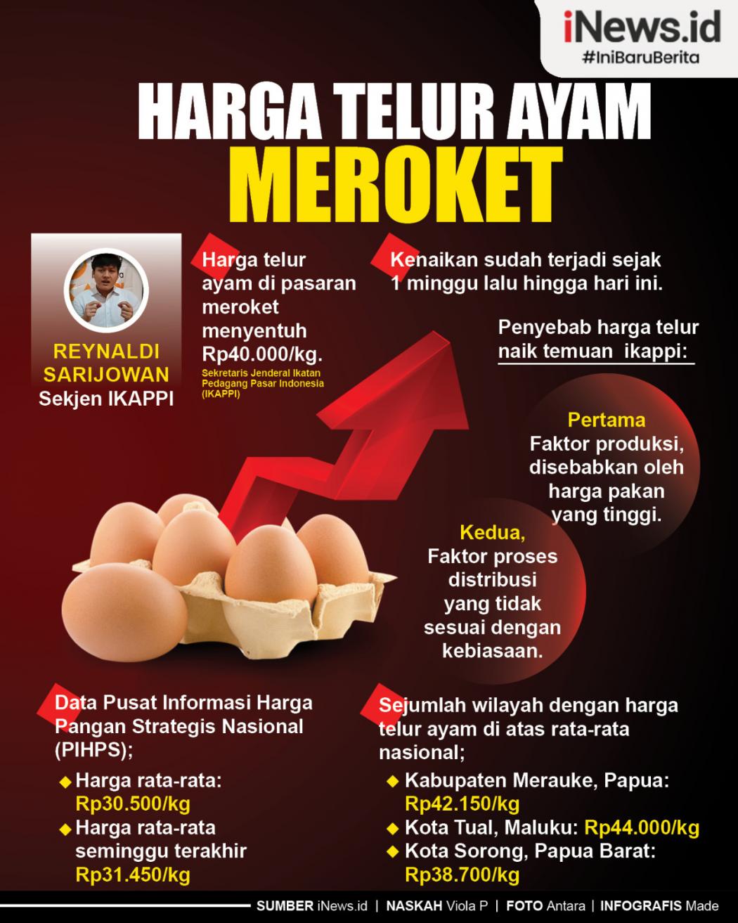 Infografis Harga Telur Ayam Meroket