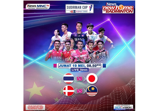 Piala Sudirman 2023 Hari Ini: Thailand Vs Jepang, Denmark Lawan Malaysia Live iNews