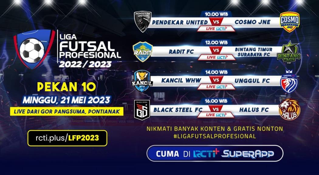 Link Live Streaming Liga Futsal Profesional 2023: Ada Pendekar United Vs Cosmo JNE