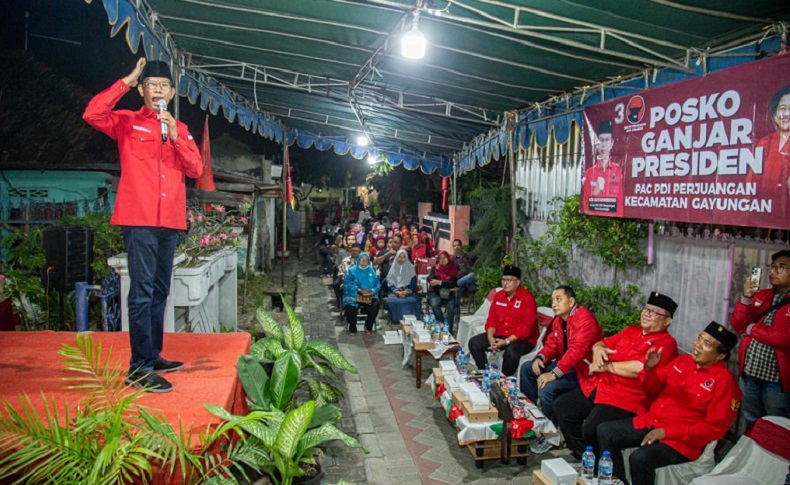 PDIP Dirikan Posko Pemenangan Ganjar di Surabaya, Eri Cahyadi: Dampingi Warga yang Kesulitan
