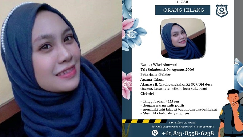 Duh, Gadis Cantik asal Ciaul Sukabumi Hilang, Diduga Dibawa Kabur Teman Pria