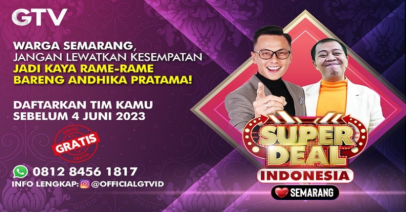 Cah Semarang Ojo Kelewat! Daftar Dan Ambil Kesempatan Dadi Sugih Bareng Andhika Pratama dan Gilang Gombloh di  Superdeal Indonesia
