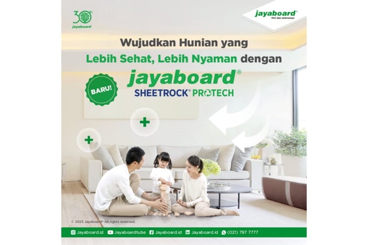 Jayaboard Luncurkan Papan Gypsum Standar dengan Fitur AirPurifying