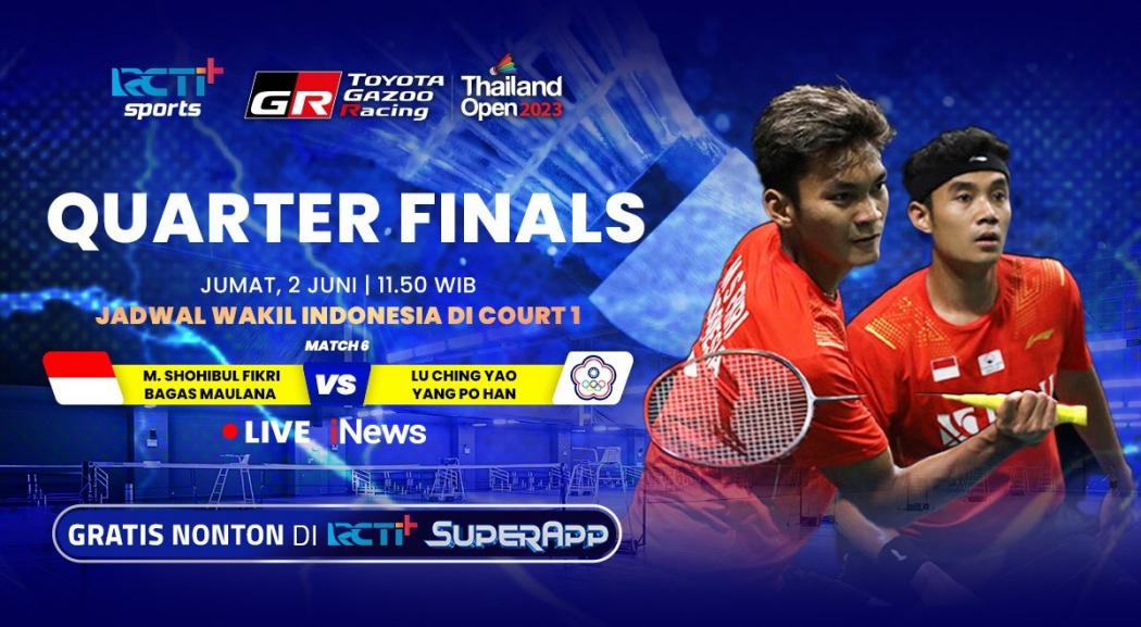 Link Live Streaming Thailand Open 2023 Hari Ini, Gratis