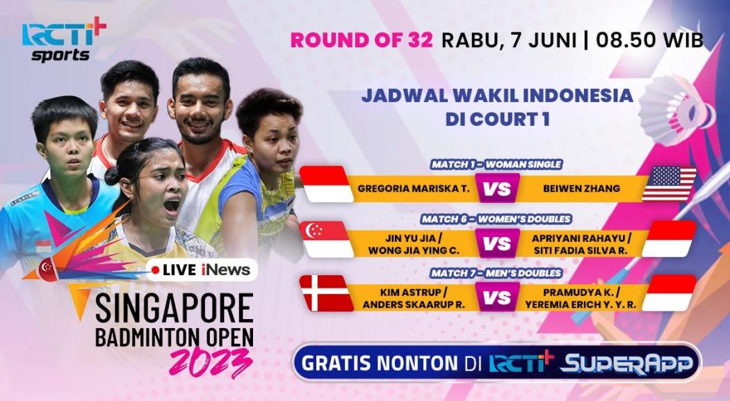 Link Live Streaming Singapore Open 2023 Hari Ini, Gratis Tinggal Tonton