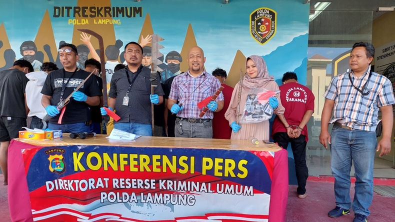 Polisi Tetapkan 3 dari 9 Anggota Geng Motor yang Bawa Sajam di Bandarlampung Jadi Tersangka