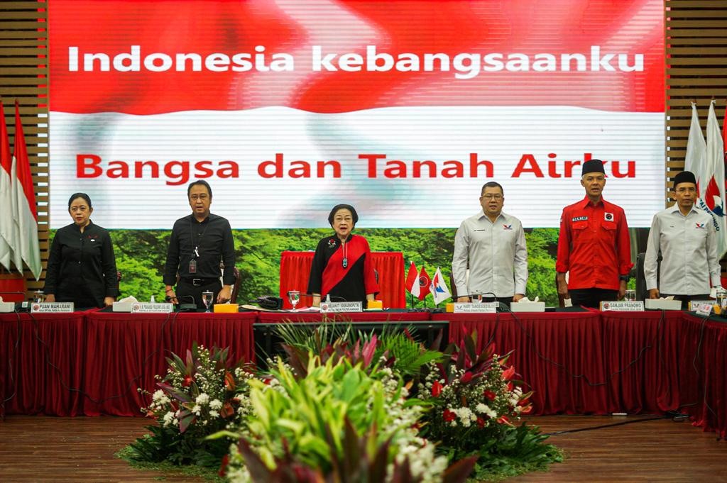 Kerja Sama Politik PDIP-Partai Perindo, Megawati dan Ganjar Apit Hary Tanoesoedibjo