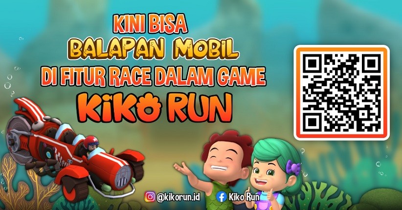 Kini Bisa Balapan Mobil di Fitur Race Dalam Game Kiko Run!