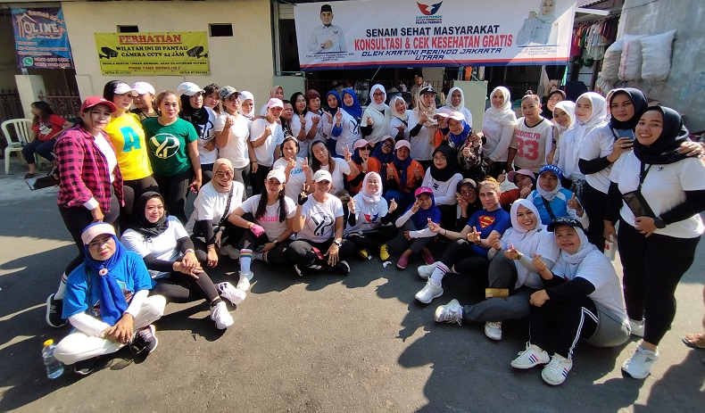 Gandeng Emak-Emak di Koja, Kartini Perindo Jakut Gelar Senam Sehat dan Layanan Kesehatan Gratis