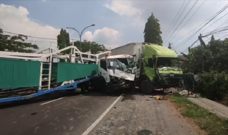 Kecelakaan Hari Ini di Lamongan, 2 Truk Tabrakan Hebat hingga Lalu Lintas Macet Total