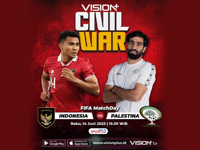 Saksikan Timnas Indonesia Vs Palestina dalam Laga FIFA Matchday di Vision+, Ini Jadwalnya