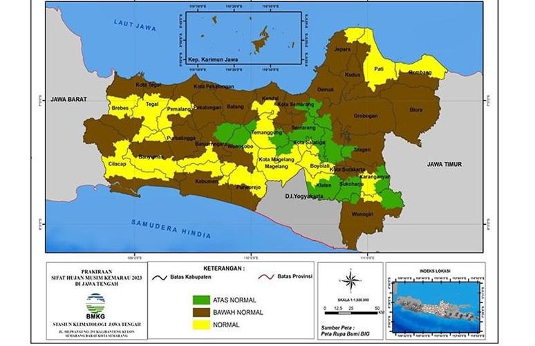Wilayah Jateng Bagian Selatan dan Pegunungan Tengah Masuki Puncak Kemarau pada Juli