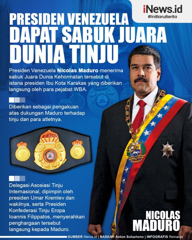 Infografis Presiden Venezuela Dapat Sabuk Juara Dunia Tinju