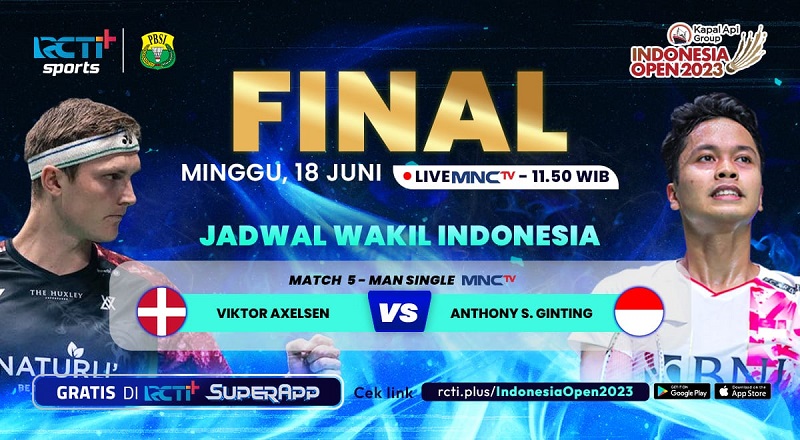 Link Live Streaming Anthony Ginting Vs Viktor Axelsen Final Indonesia