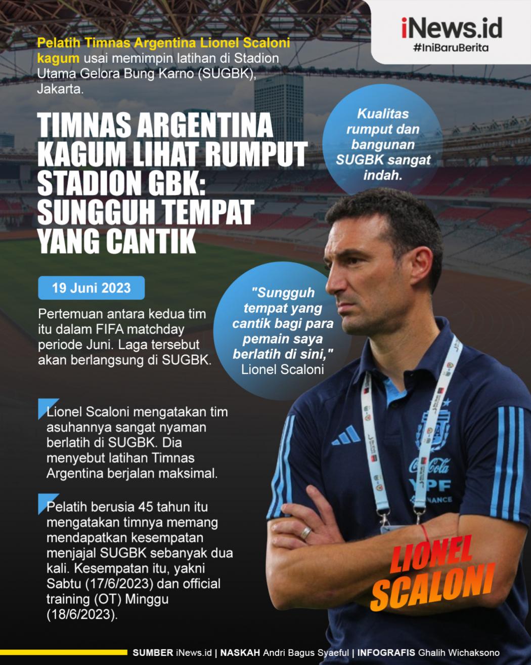 Infografis Timnas Argentina Kagum Lihat Rumput Stadion GBK