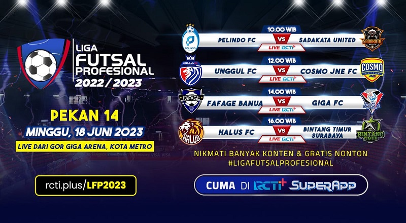 Link Live Streaming Liga Futsal Profesional 2023: Ada Halus FC Vs BTS