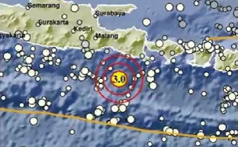 Gempa Terkini M3,0 Guncang Jember Selasa Dini Hari