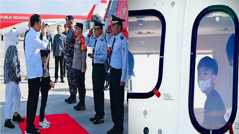Potret Jan Ethes Ikut Kunker Jokowi ke NTB, Tiru Aksi Sang Kakek Hormat