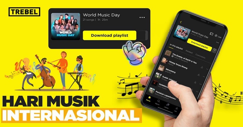 Selamat Hari Musik Sedunia: Dukung dan Dengarkan Karya Musisi Indonesia di TREBEL GRATIS! 