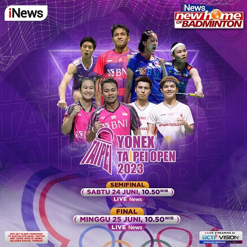 Saksikan Aksi Rehan/Lisa Dkk di 16 Besar Taipei Open 2023 Hari Ini, LIVE iNews