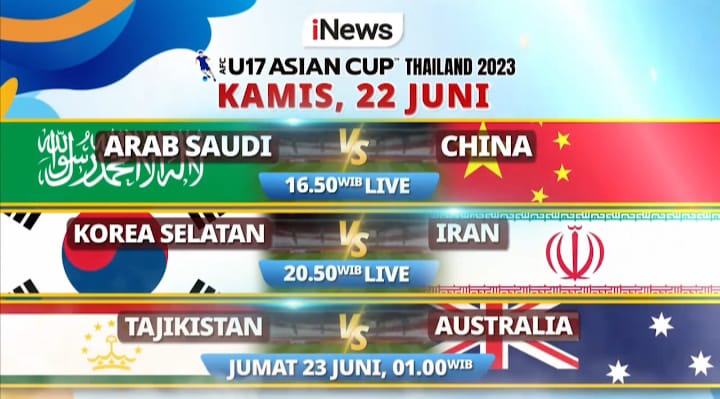 Arab Saudi Vs China dan Korsel Lawan Iran di Piala Asia U-17 2023 Hari Ini, LIVE iNews