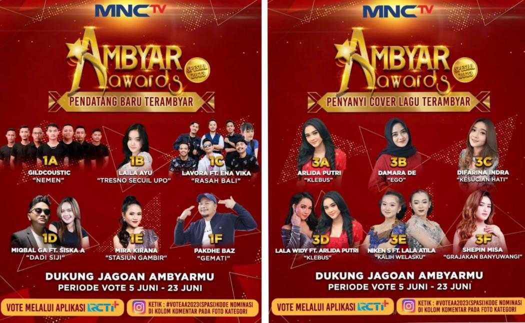 Cek Ragam Fakta Menarik Pendatang Baru dan Cover Lagu Terambyar di Ambyar Awards 2023