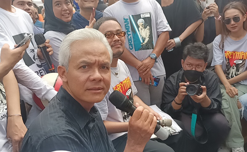 Ganjar Bertemu Aktor hingga Influencer di GBK, Bahas Film
