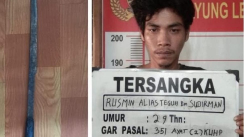 Tak Terima Dimarahi, Pengangguran di Muba Bacok Kakak Kandung hingga Kritis