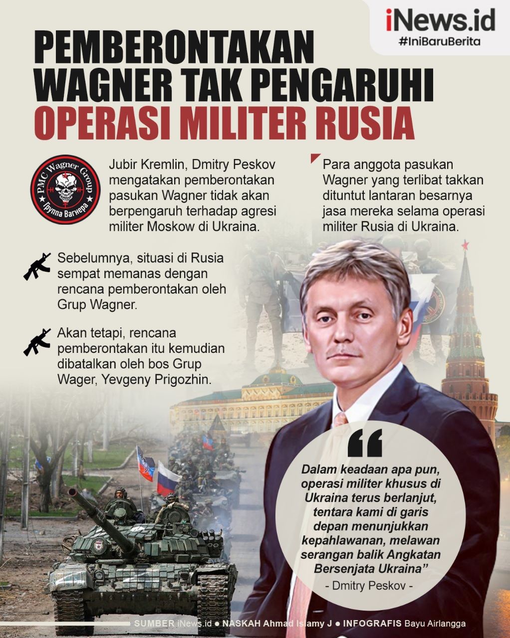 Infografis Rusia Klaim Pemberontakan Grup Wagner Tak Pengaruhi Operasi Militer di Ukraina