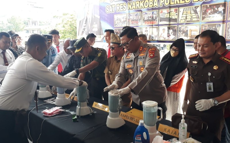 Polres Lubuklinggau Musnahkan Sabu dan Ekstasi Senilai Rp1 Miliar