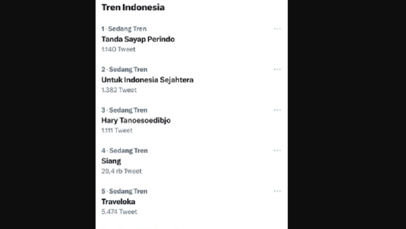 Tanda Sayap Perindo hingga Hary Tanoesoedibjo Jadi Trending Topic di Twitter