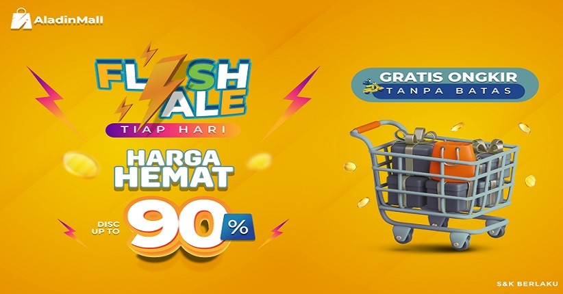Belanja di AladinMall Makin Hemat dengan Flash Sale Setiap Hari, Diskon s.d 90 Persen + Gratis Ongkir!
