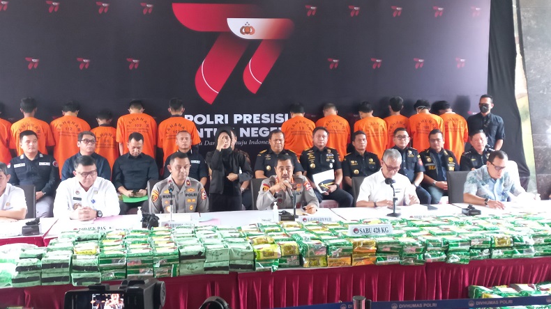 13 Bandar Narkoba Kelas Kakap Ditangkap, 428 Kg Sabu dan 162.932 Ekstasi Disita