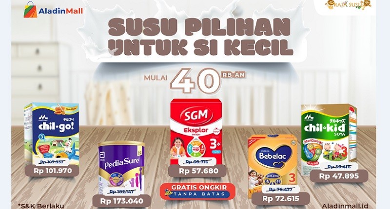 Bunda, Borong Susu Pilihan si Kecil di AladinMall Yuk! Mulai dari Rp40 Ribuan Aja + Gratis Ongkir