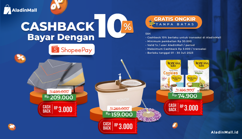 Yuk Belanja di AladinMall Pakai ShopeePay, Bisa Dapat Cashback Lho!