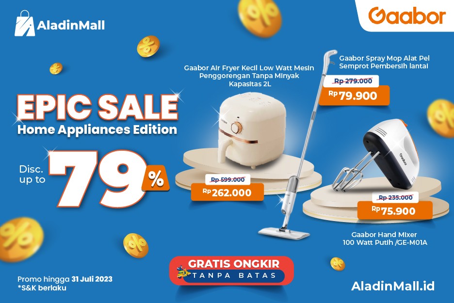 Serbu Peralatan Rumah Tangga Terbaik di AladinMall, Dapatkan Diskon s.d 79% + Gratis Ongkir!
