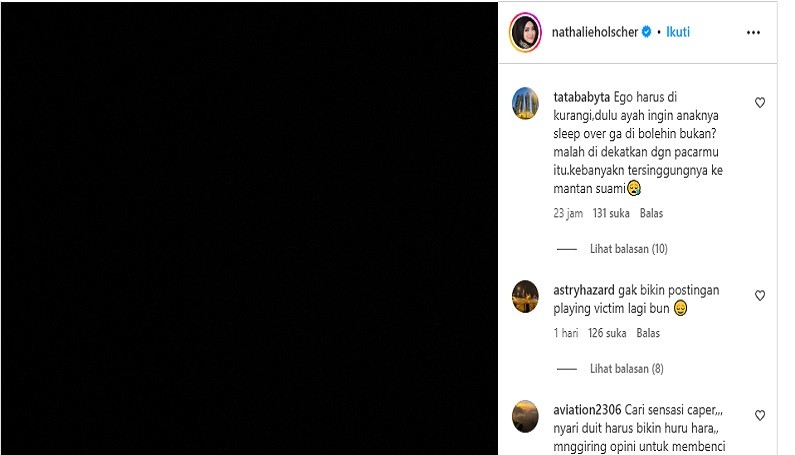 Nathalie Holscher Unggah Postingan Hitam di Instagram, Netizen: Terlalu Banyak Drama!