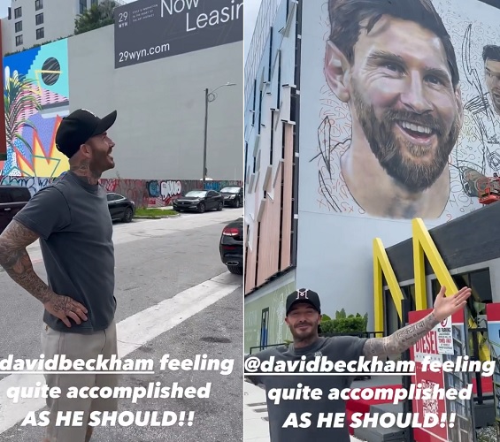 Mural Lionel Messi Dipamerkan Beckham, Tanda Sang Megabintang Segera Bela Inter Miami