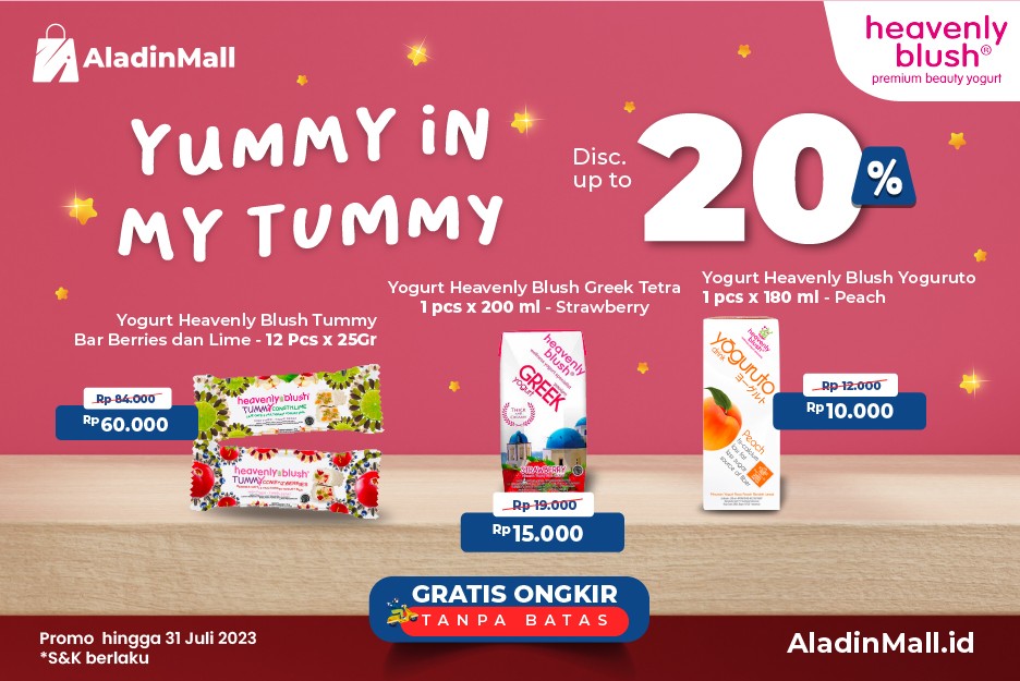 Jaga Kesehatan dengan Yogurt Heavenly Blush Yuk, Mumpung Ada Diskon + Gratis Ongkir di AlaidnMall!