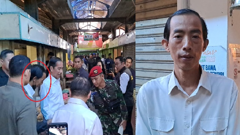 Momen Presiden Jokowi Bertemu Kembaran di Pasar Cihapit Bandung