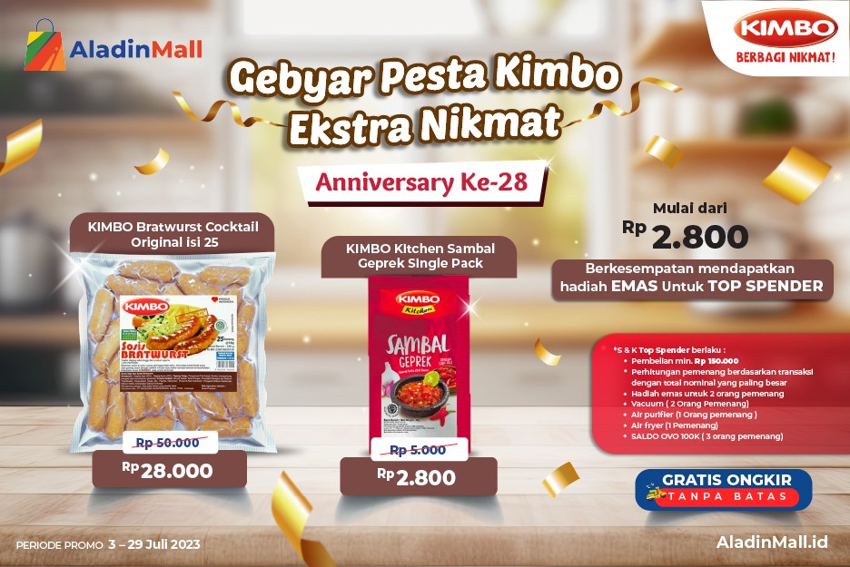Jadi Top Spender Kimbo di AladinMall Yuk, Bisa Dapat Emas Senilai Ratusan Ribu Rupiah Lho!