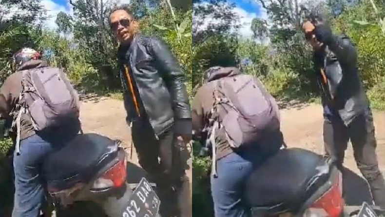 Viral Video Preman Bawa Golok Rampas Tas Pengendara Motor di Banjarwangi Garut
