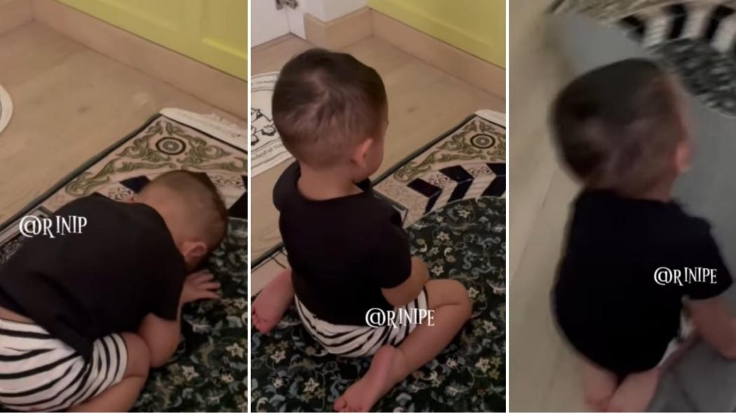 Gemas Cipung Belajar Solat dan Lipat Sajadah Sendiri, Netizen: Sudah Siap Jadi Imam Istiqlal