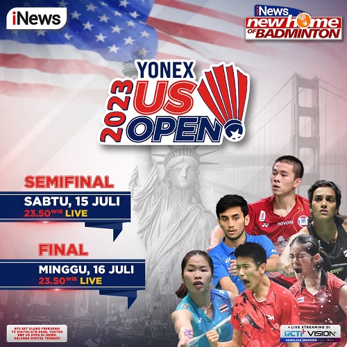 Saksikan Aksi Pebulu Tangkis Top Dunia di Final US Open 2023 Malam Ini, Live iNews