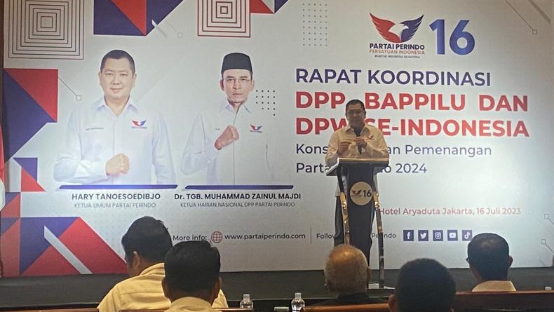 HT Ungkap Alasan Partai Perindo Patok Target Dua Digit Suara di Pileg 2024